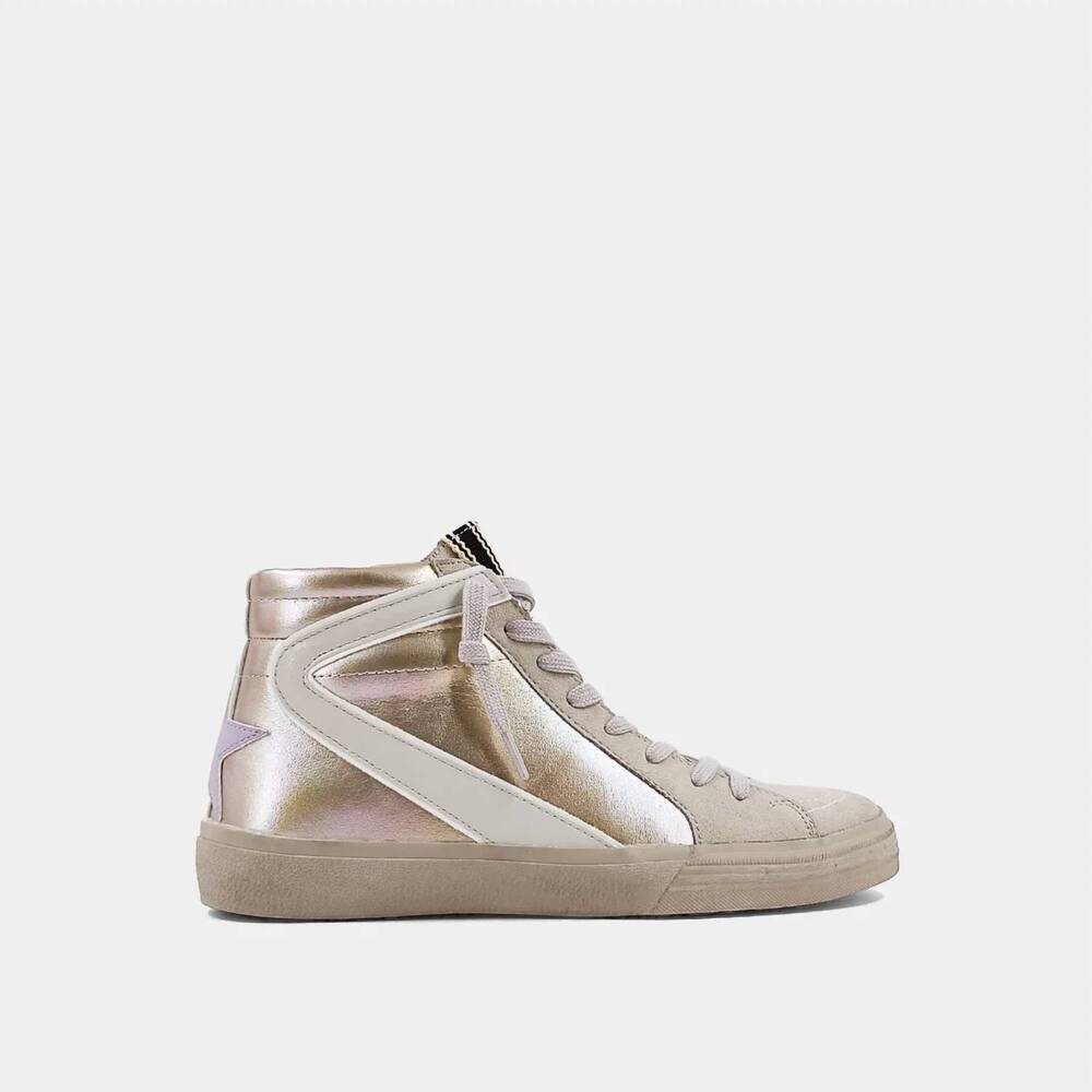NEW SHU SHOP women's rooney high top sneakers in gold